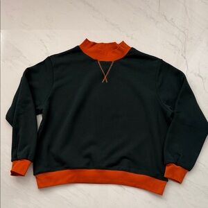 NEW PARKE Back to School Heritage Mockneck in Green and Orange Size L/XL U Miami